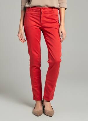 Pantalon slim țesătură poplin mărime normală roșu COUTURIST femeie