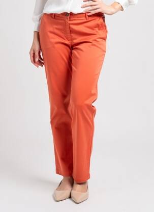 Pantalon chino țesătură poplin mărime normală portocalie COUTURIST femeie