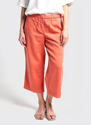 Pantalon trei sferturi talie elastică mărime normală portocalie COUTURIST femeie