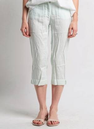 Pantalon trei sferturi talie elastică mărime normală albastru COUTURIST femeie