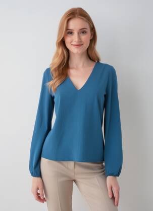 Top mâneci lungi mâneci lungi albastru TIFFOSI femeie