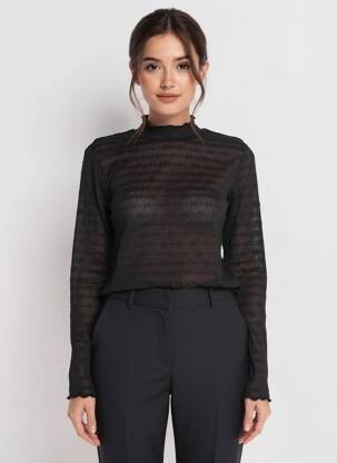 Top mâneci lungi mâneci lungi negru KAFFE femeie