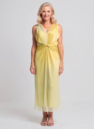 Rochie lungă fără mâneci fără mâneci galben PAZ TORRAS femeie