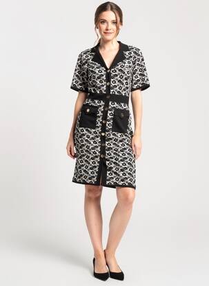 Rochie midi mâneci scurte mâneci scurte negru LM LULU femeie