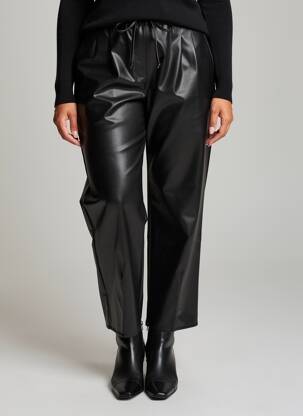 Pantalon drept talie elastică negru MISSY femeie