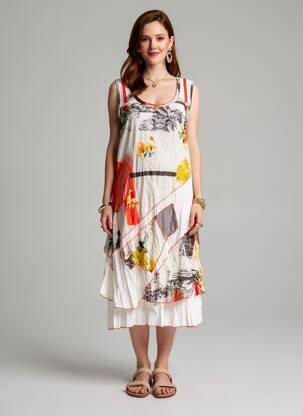 Rochie midi fără mâneci fără mâneci alb ME-PARIS femeie