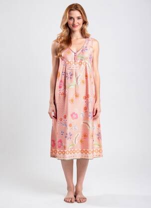 Rochie midi imprimeu floral fără mâneci roz AGATHE & LOUISE femeie