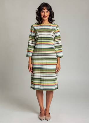 Rochie midi mâneci 3/4 mâneci 3/4 verde SURKANA femeie