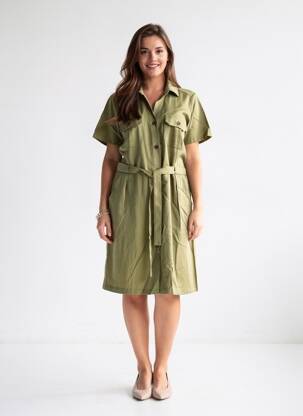 Rochie midi mâneci scurte mâneci scurte verde STUDIO NORDIIC femeie