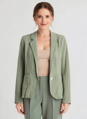 Sacou buzunare verde CHARMANTE femeie