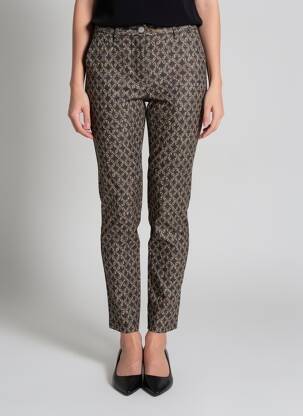 Pantalon slim țesătură poplin mărime normală negru KANOPE femeie