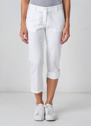 Pantalon trei sferturi elasticitate mărime normală alb AGATHE & LOUISE femeie