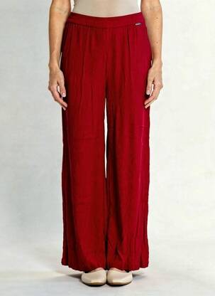 Pantalon larg țesătură crep mărime normală roșu AGATHE & LOUISE femeie