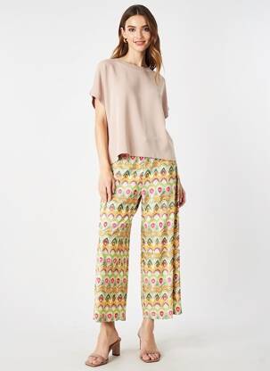 Pantalon drept elasticitate mărime normală verde TINTA femeie