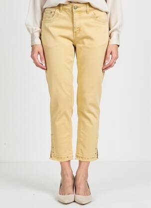Pantalon 7/8 elasticitate mărime normală bej KALISSON femeie