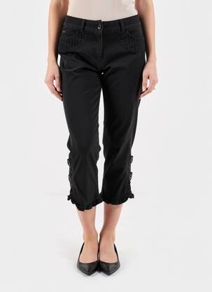 Pantalon trei sferturi elasticitate mărime normală negru FREDA femeie