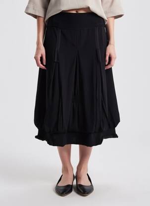 Fustă midi elasticitate negru FILLE DES SABLES femeie