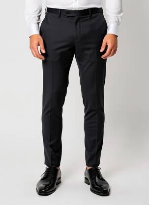 Pantalon slim talie cu cleme mărime normală negru HAROLD bărbat