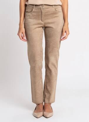 Pantalon slim talie înaltă talie înaltă maro FREDA femeie