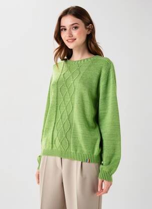 Pulover elasticitate mâneci lungi verde PULL & MAILLE femeie
