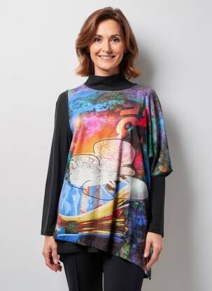 Tunică mâneci lungi mâneci lungi negru MERI & ESCA femeie