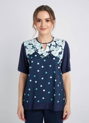 Tricou elasticitate mâneci scurte albastru GALMALLA femeie