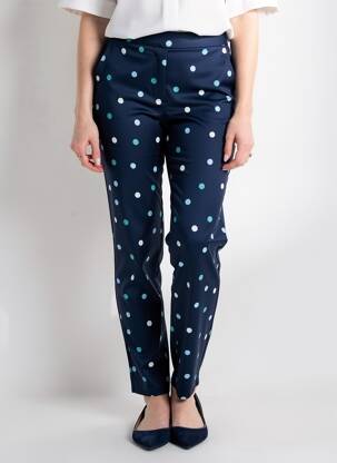 Pantalon slim talie elastică mărime normală albastru GALMALLA femeie