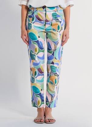 Pantalon 7/8 elasticitate mărime normală albastru ANNA MONTANA femeie