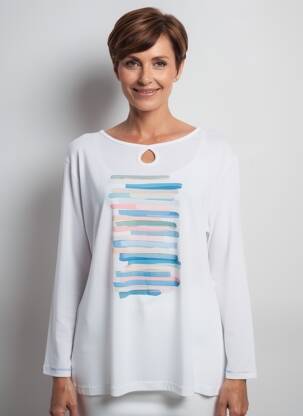 Tricou mâneci lungi mâneci lungi alb I.ODENA femeie