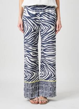 Pantalon drept talie elastică albastru ANNA MONTANA femeie