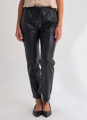 Pantalon slim talie elastică negru MORGAN femeie