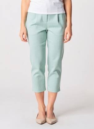 Pantalon 7/8 talie elastică verde ICHI femeie