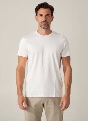Tricou croială dreaptă mâneci scurte alb UNIQLO bărbat