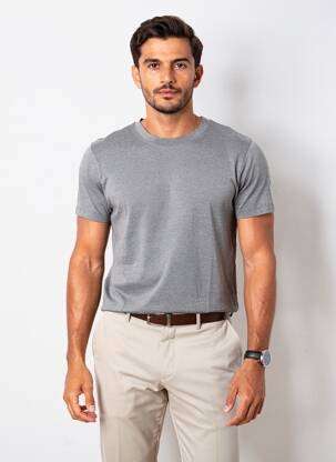 Tricou croială dreaptă mâneci scurte gri UNIQLO bărbat