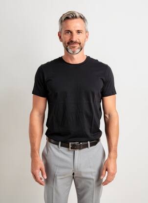 Tricou croială cambrată mâneci scurte negru UNIQLO bărbat