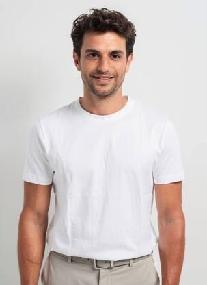 Tricou croială dreaptă mâneci scurte alb ESPRIT bărbat