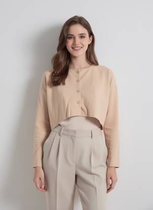 Bolero guler rotund bej LOVERS + FRIENDS femeie