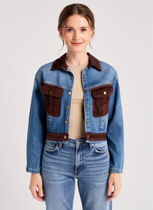 Jachete casual croială dreaptă albastru FASHION NOVA femeie