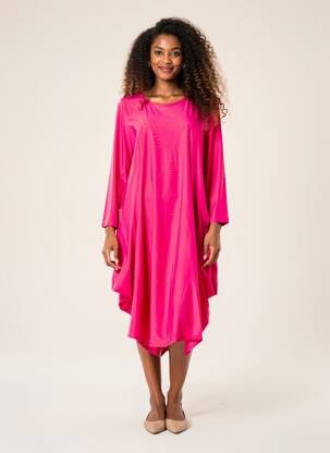 Rochie midi mâneci lungi mâneci lungi roz KOZAN femeie