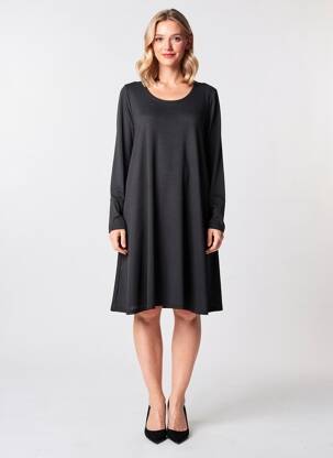 Rochie midi mâneci lungi mâneci lungi negru KOZAN femeie