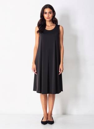 Rochie midi fără mâneci fără mâneci negru KOZAN femeie