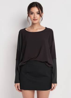 Tricou mâneci lungi mâneci lungi negru KOZAN femeie