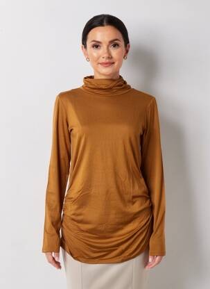 Tricou mâneci lungi mâneci lungi maro KOZAN femeie