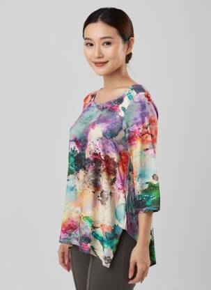Tricou mâneci 3/4 mâneci 3/4 albastru KOZAN femeie