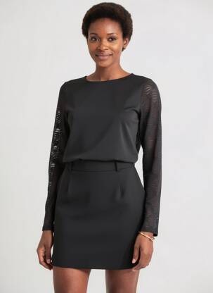 Tricou mâneci lungi mâneci lungi negru KOZAN femeie