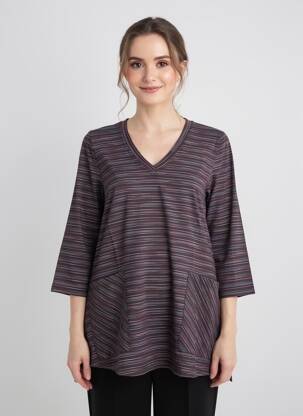 Tricou mâneci 3/4 mâneci 3/4 negru KOZAN femeie