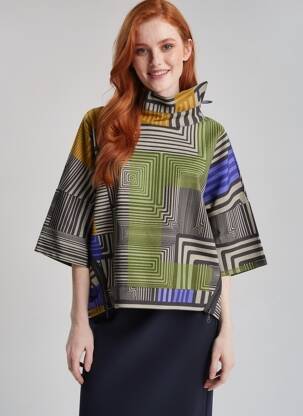 Top elasticitate mâneci 3/4 verde KOZAN femeie