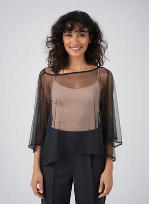 Top mâneci lungi mâneci lungi negru KOZAN femeie