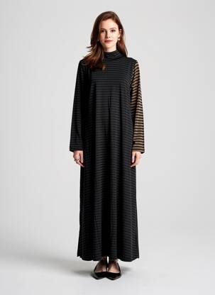 Rochie lungă mâneci lungi mâneci lungi negru URBAN BY ALEMBIKA femeie