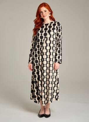 Rochie midi mâneci lungi mâneci lungi bej KOZAN femeie